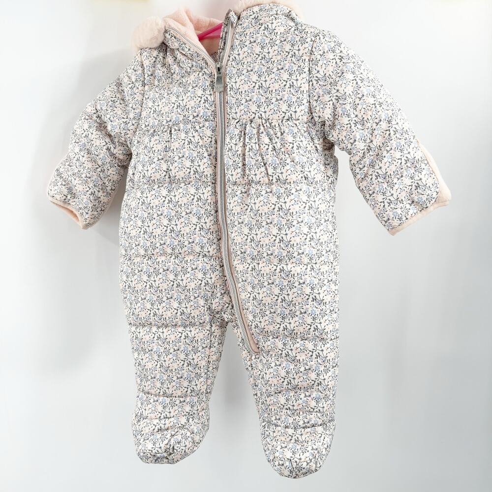 Kensie Girl Snowsuit Size Baby 0-3 Months Ditsy Floral Snowsuit Bunting Puffer